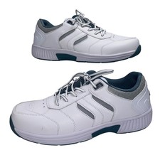 Orthofeet Mens Shoes Wide Fit US Size 11 2E White Leather Lace-Up Supportive