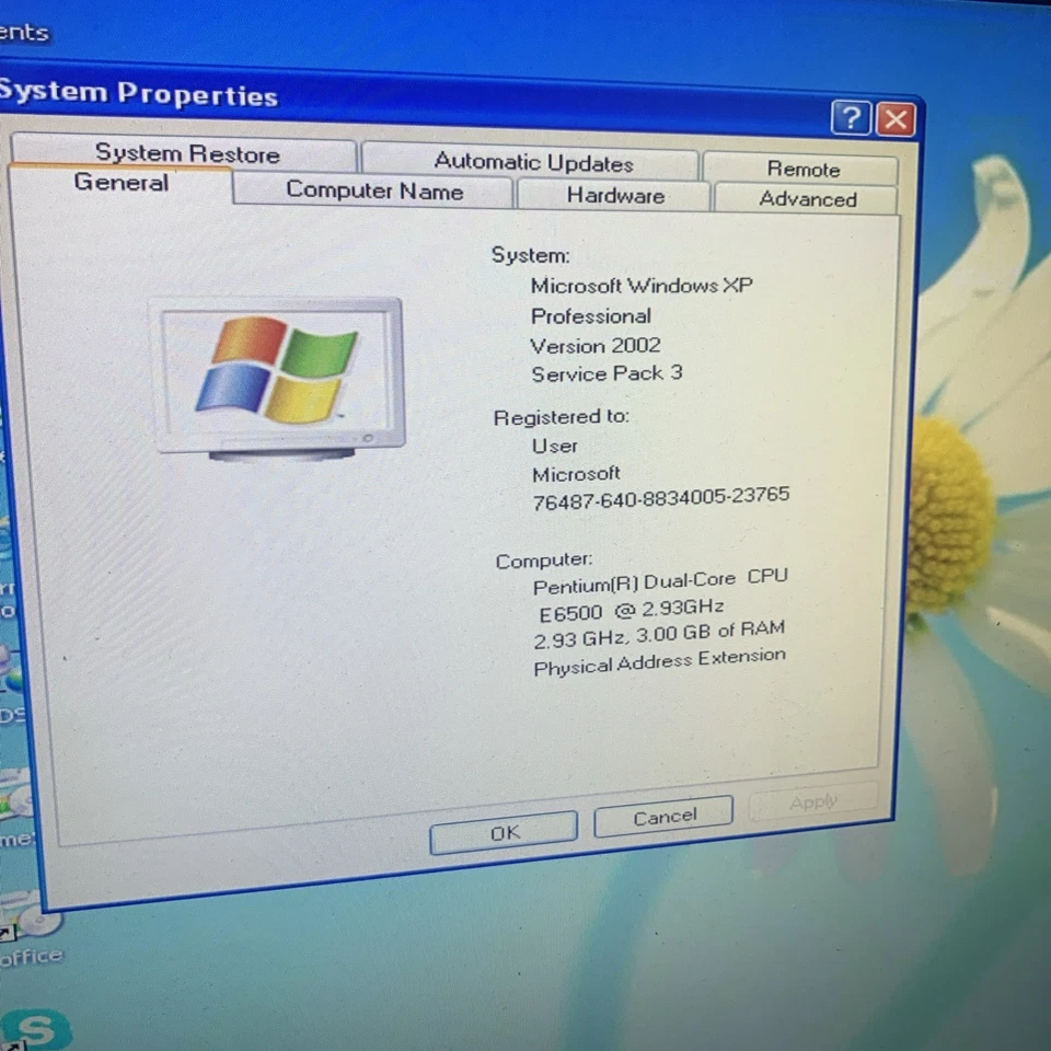 Dell Vostro 230 D03D Desktop Intel Core2 Duo E6500 3GB 250GB Windows XP Pro SP3 - Image 2 of 4