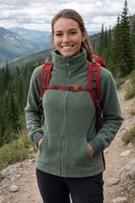 REI Co-op Jacket Womens S GrayFleece Full Zip Hiking Outdoor Camping Layer