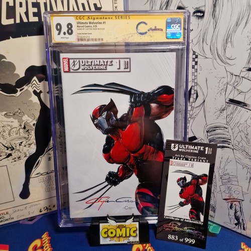 Ultimate Wolverine #1 CGC SS 9.8 Clayton Crain Signed LTD 999 🔥🔑 Custom Label 