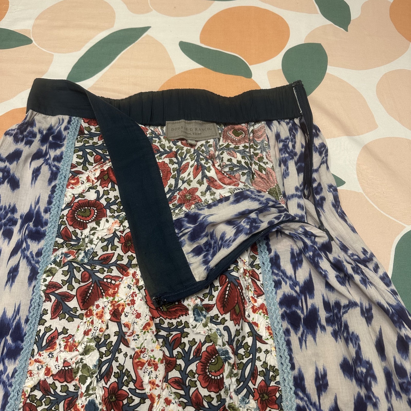 Double D Ranch Floral Panel Patchwork Skirt Women… - image 5