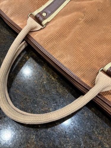 Vintage ULTIMA II Brown CORDUROY Zipper Top Tote Bag - Picture 14 of 15