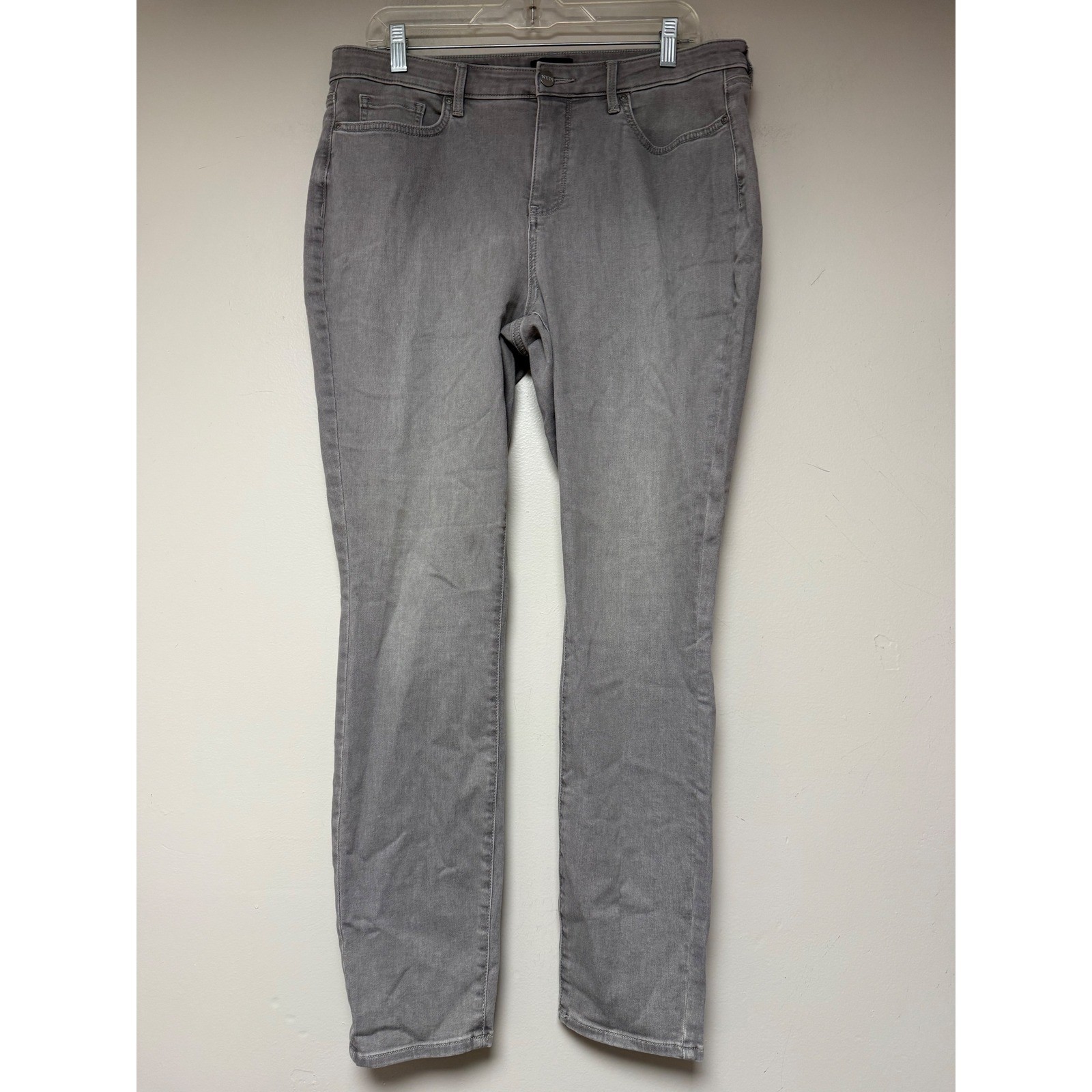 NYDJ Ami Skinny Jeans Women Size 12 Gray Lift Tuck Technology