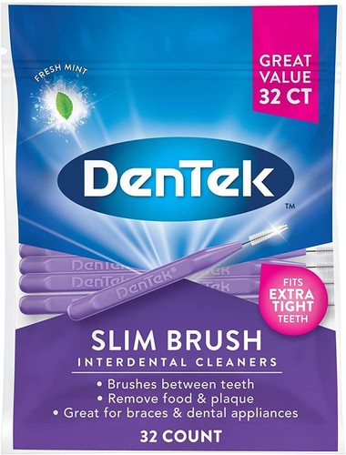 DenTek Slim Brush Advanced Clean Interdental Cleaners Tight 32ct (36 Pack) - Picture 10 of 11