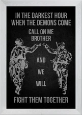 Brotherhood in Arms Quote Framed Wall Art Poster Canvas Print Picture