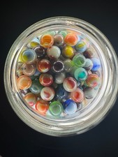 10x 5/8" Jabo Classics Marbles Lot Mixed Colors Fenton UV Reactive