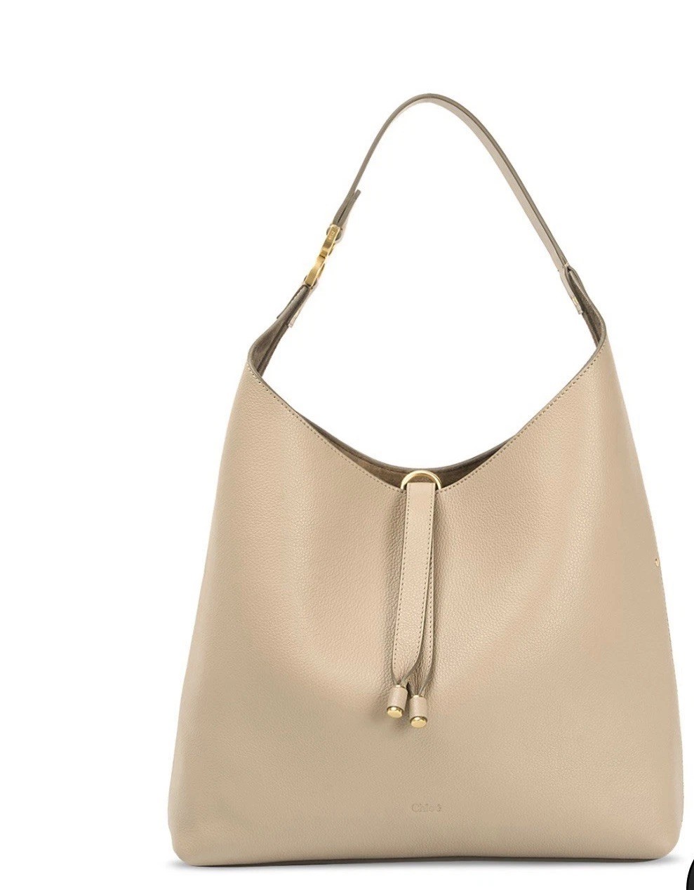 2390 New CHLOE Marcie Hobo Bag,ITALY,LOGO,Boyish Brown/Beige LEATHER,NWT