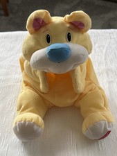 Vintage FISHER PRICE YELLOW RUMPLE BEAR , Blue Nose 1998