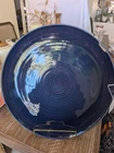 Large 15"  Dark Cobalt Blue Serving Platter Hand Crafted in Portugal