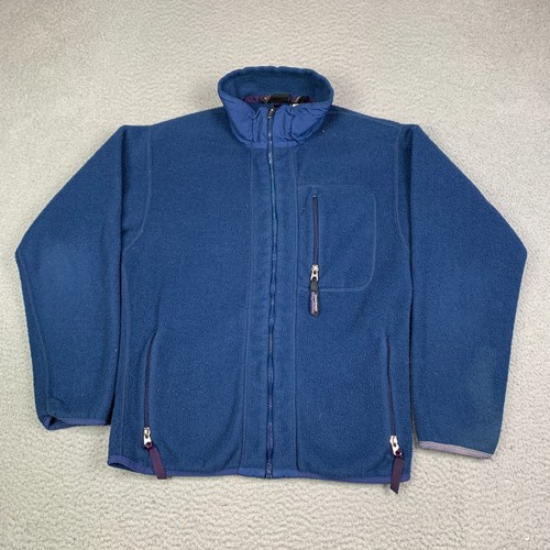 Patagonia, Vintage Patagonia Synchilla Jacket Mens Small Blue Fleece Zip 90s Made In USA