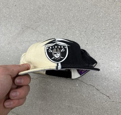 Vintage Raiders Shockwave Retro NFL Football Black White Cap