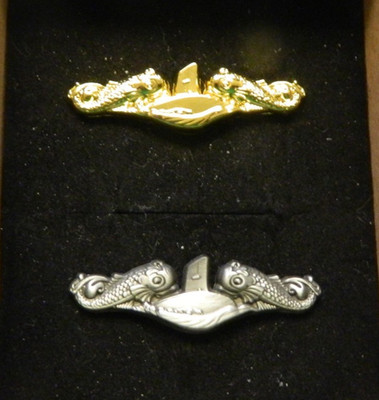 USS SEAWOLF SSN-21 CLASS SILVER & GOLD MESS DRESS SUBMARINE BADGES 2