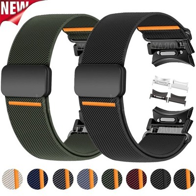 Magnet Armband Nylon Für Samsung Galaxy Watch 4 5 6 Classic 43 46 47mm 7 40 44mm