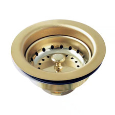 Fresno Kitchen Sink Basket Strainer in Polished Brass