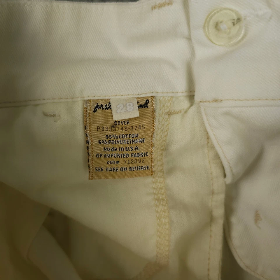 Pantalones Cortos 7 For All Mankind Para Mujer 28 Blanco Denim Bermudas Tiro Bajo Esmoquin Rayas Foto 4 de 4