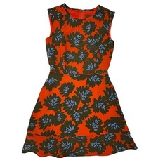 J. Crew Women's Red and Blue Floral A-Line Mini Sleeveless Dress Size 2