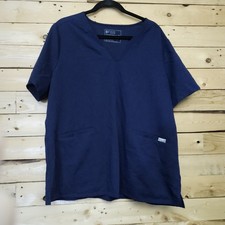 FIGS Women's Scrub Top XXL Casma Technical Collection Navy Blue Three Pocket