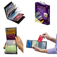1 Pcs Original Wonder Wallet Amazing Thin Slim RFID As Seen on TV Black Leather