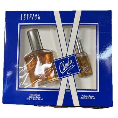 Charlie Revlon SPECIAL EDITION SET 2.12 Oz Concentrated Cologne perfume 0.25 Oz