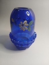Fenton  Blue  Fairy Lamp With Flowers And Colors  With  Nice Details  And Colors