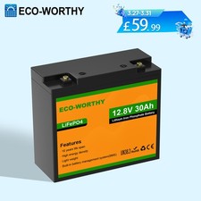 ECO-WORTHY 12V 30Ah Lithium Battery LiFePO4 4000+ Cycles Wheelchair Boat Scooter