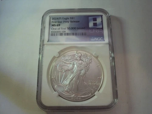 2024 P silver eagle NGC MS 69 first star privy one of first 50.000