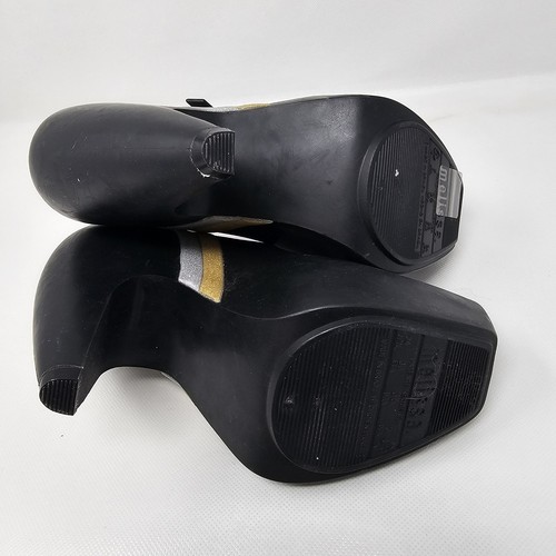 Melissa X Karl Largerfield Women Size 7 Black Heels With Stripes - 第 9/12 張圖片