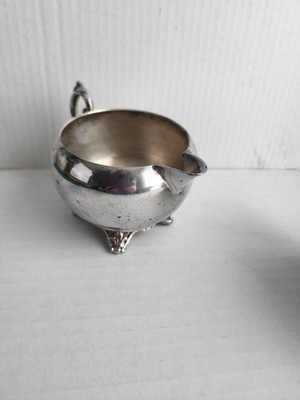 Vintage Sterling Silver plated Creamer & Sugar Bowl Set. Era 1940's