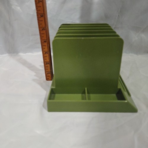 Organizzatore lettere scrivania plastica verde avocado Max Klein vintage V-87 - Foto 9 di 9
