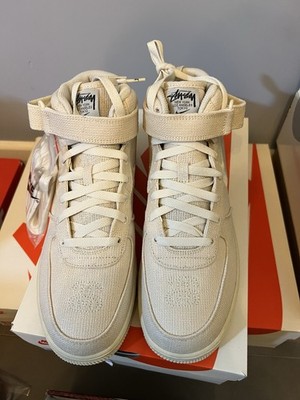 Nike X Stussy Air Force 1 Fossil Mid Top Size 10