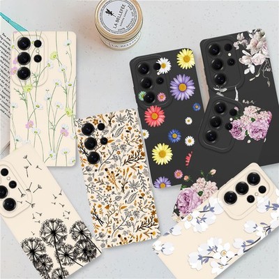 For Samsung S24 Ultra S25 A15 A36 A55 Fragrant Flower Phone Case Tough TPU Cover