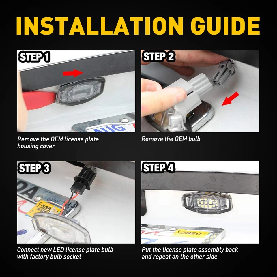 Kit completo de luces LED blancas para matrícula para Acura 1999-2007 RL Acura 2004-2008 TL Foto 3 de 4