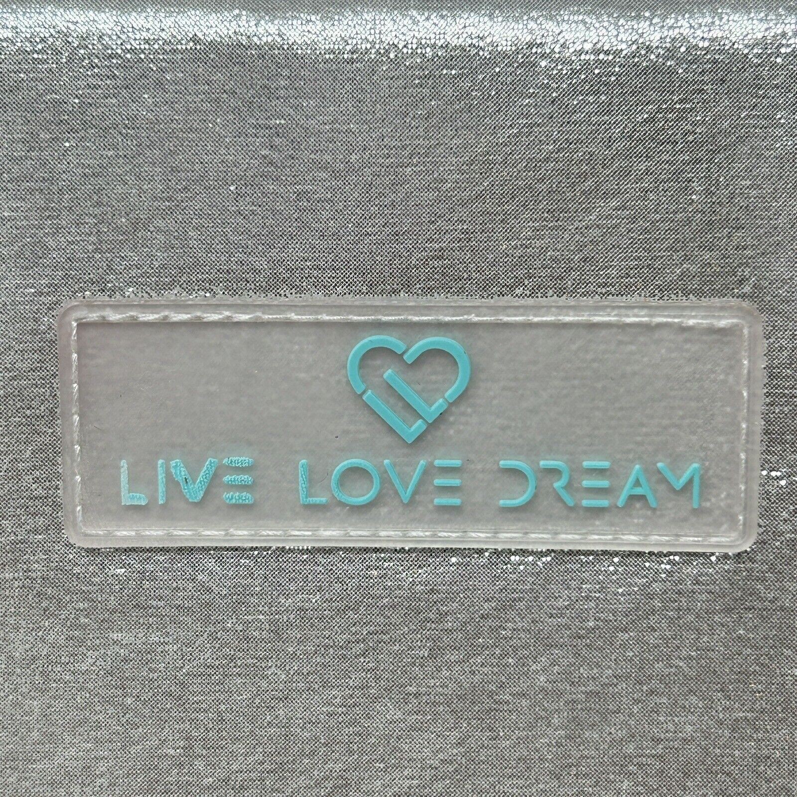 Silver Metallic Teal Ipad Mini Case Ebook Sleeve Live Love Dream Tech Storage