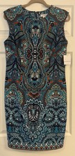 Liz Claiborne NWT Women's Dress Size 12 Turquoise Floral Career Party Sheath