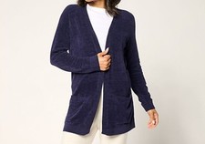 Barefoot Dreams Size XS Navy Oxford CozyChic Ultra Lite Cardigan A677823 NWOT