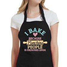 Baking Aprons for Women with Pockets, I Bake Because People Is Frowned Apron,...
