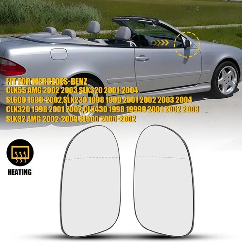 Pair Mirror Glass Replacement Heated w/ Backing LH & RH for Mercedes-Benz CLK55