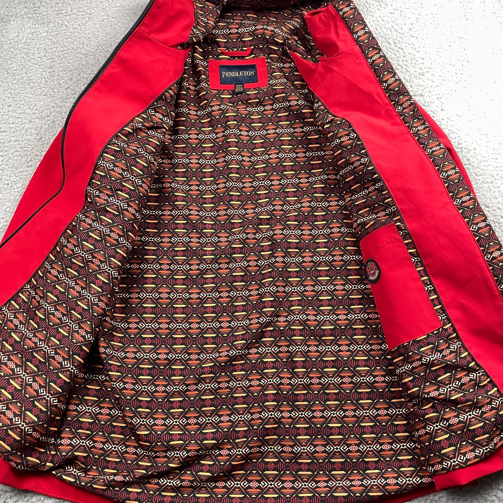 Pendleton Rain Jacket Womens Small Red Hooded Ful… - image 6