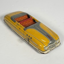 VTG Marx Tin Litho Wind Up Convertible Car D-6581 Yellow 11  w/ Key Non-Working