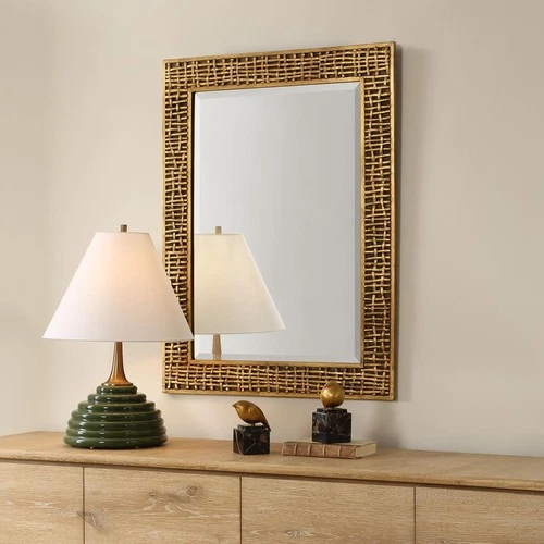 Uttermost 08288 Woven In Time 39.75 X 29.5 inch Antiqued Gold Leaf Mirror - Picture 5 of 6