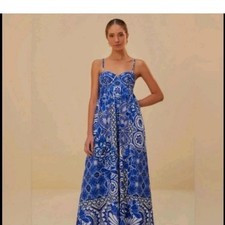 Farm Rio Women's Maxi Dress Blue/Multicolor, Size L