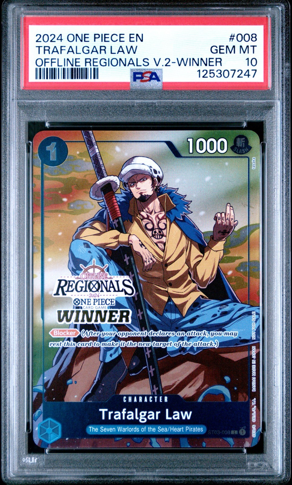 Trafalgar Law Offline Regionals Winner PSA 10 - One Piece CS 2024 (Pop 7)