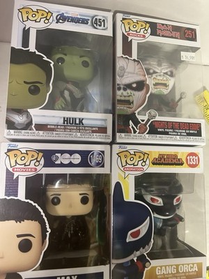 Funko Pop Lot 4 Iron Maiden Eddie Gang Orca Mad Max Hulk Vinyl Figures