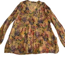 Tianello Women’s Boho Large Floral Shirt Made In USA