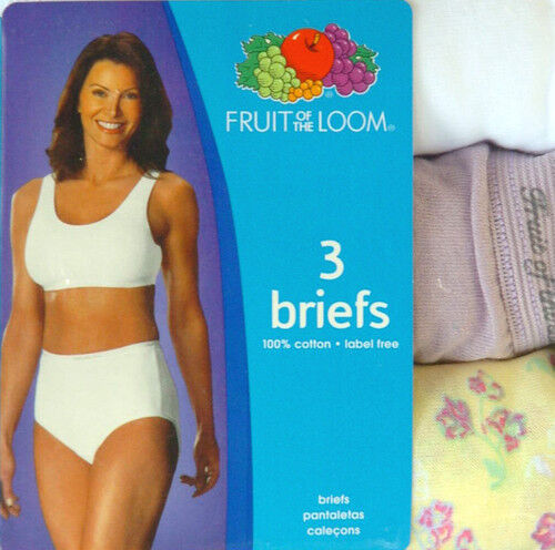 Fruit of the LOOM 3 Pack Assorted Colors Women's Cotton Briefs