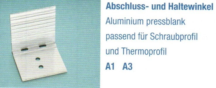 MARKENLOS Abschlusswinkel/Haltewinkel für Stegplatten/Hohlkammerplatten/Alu - Profile