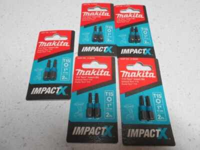 5 Brand New Makita A-96556 Impactx T15 Torx 1 Insert Bit, 2 Pack