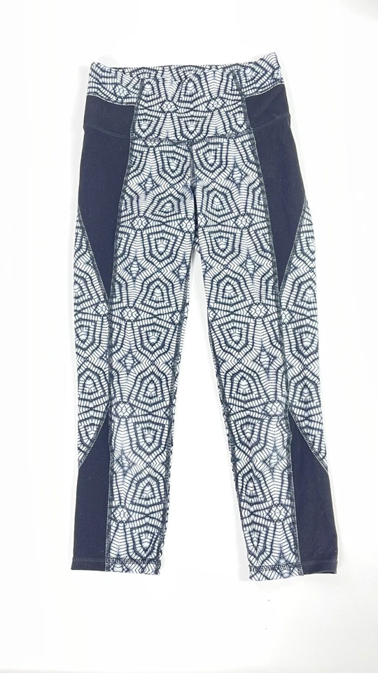Athleta Mujer 21” Elación Pirueta 7/8 Apretada Negro Blanco Gris Talla XXS. Foto 2 de 4