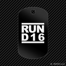 RUN D16 Keychain GI dog tag engraved many colors d series jdm