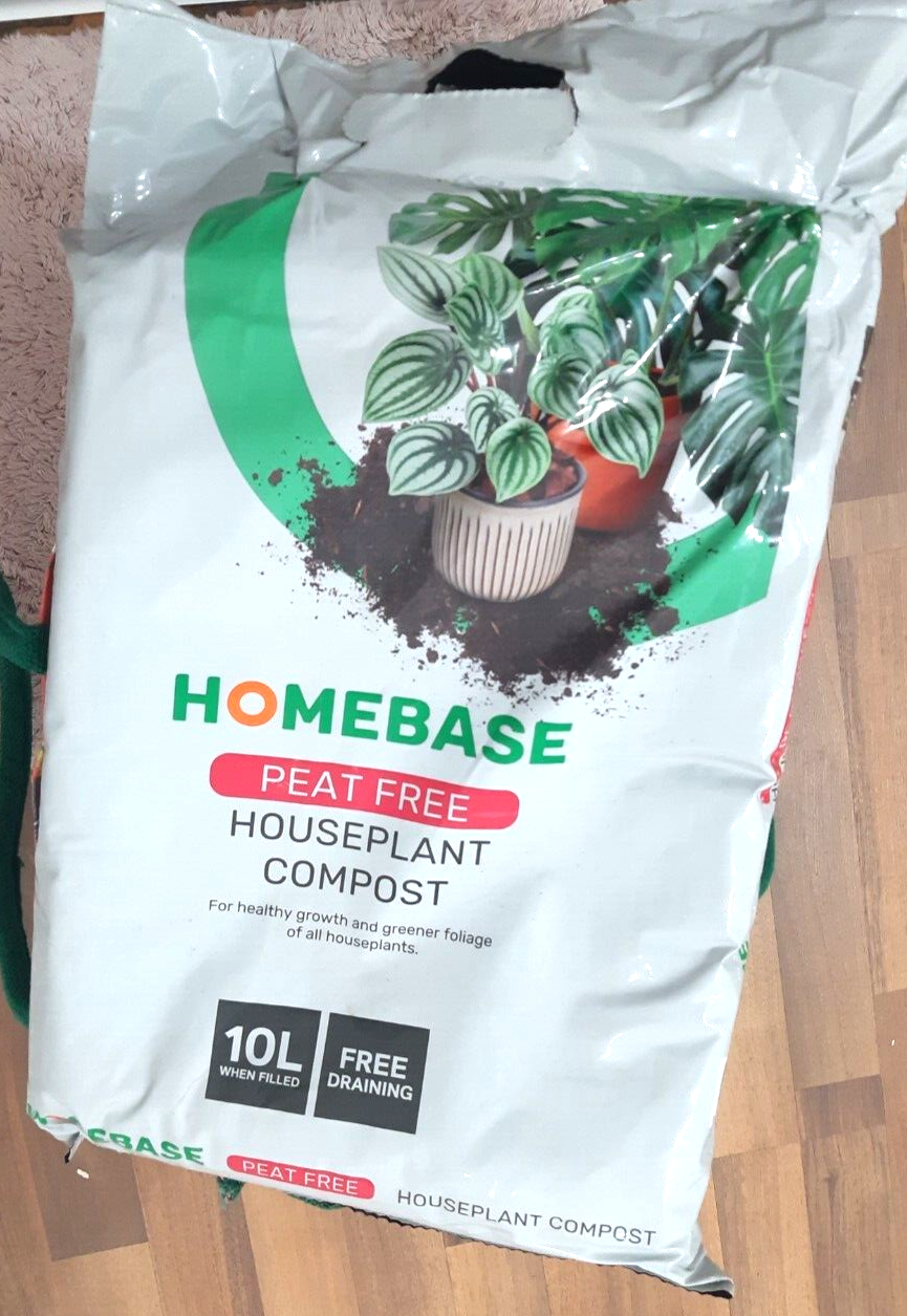 2X Homebase Peat Free Houseplant Compost Potting Soil New Sealed (10 L